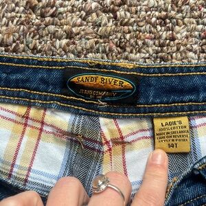 Sandy River Vintage Style Denim Jeans Women’s Size 14 Plaid Lined